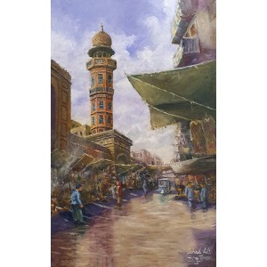 Fahad Ali, 18 x 30 Inch, Oil on Canvas, Citysscape Painting, AC-FAL-018